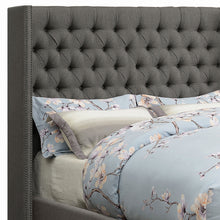 Load image into Gallery viewer, Bancroft Upholstered Full Wingback Bed Grey

