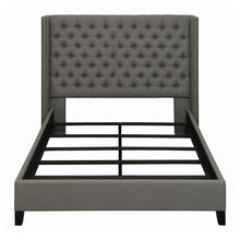Load image into Gallery viewer, Bancroft Upholstered Full Wingback Bed Grey
