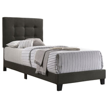 Load image into Gallery viewer, Mapes Upholstered Twin Panel Bed Charcoal
