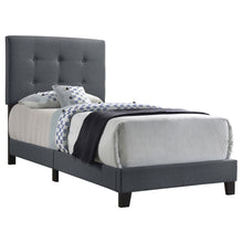 Load image into Gallery viewer, Mapes Upholstered Twin Panel Bed Grey
