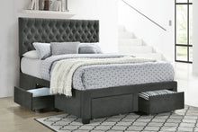 Load image into Gallery viewer, Soledad Upholstered Queen Storage Panel Bed Grey
