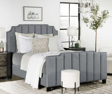Load image into Gallery viewer, Fiona Upholstered Queen Panel Bed Light Grey
