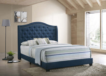 Load image into Gallery viewer, Sonoma Upholstered Full Wingback Bed Blue
