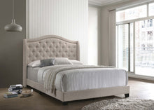 Load image into Gallery viewer, Sonoma Upholstered Eastern King Wingback Bed Beige
