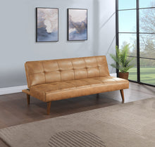 Load image into Gallery viewer, Jenson Multipurpose Upholstered Tufted Convertible Sofa Bed Saddle Brown
