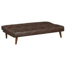 Load image into Gallery viewer, Jenson Multipurpose Upholstered Tufted Convertible Sofa Bed Dark Coffee Brown
