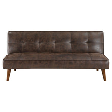 Load image into Gallery viewer, Jenson Multipurpose Upholstered Tufted Convertible Sofa Bed Dark Coffee Brown

