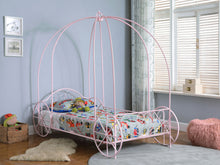 Load image into Gallery viewer, Massi Metal Twin Canopy Bed Powder Pink
