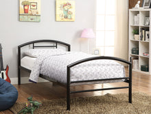 Load image into Gallery viewer, Baines Metal Twin Open Frame Bed Black
