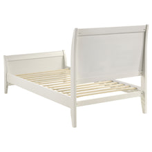 Load image into Gallery viewer, Selena Wood Twin Panel Bed Cream White
