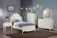 Load image into Gallery viewer, Dominique Wood Twin Panel Bed Cream White
