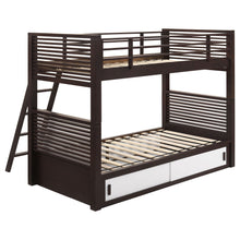 Load image into Gallery viewer, Oliver Wood Twin Over Twin Bunk Bed Java
