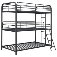 Load image into Gallery viewer, Garner Triple Twin Bunk Bed with Ladder Gunmetal
