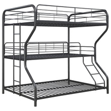 Load image into Gallery viewer, Garner Triple Full Over Twin Over Full Bunk Bed with Ladder Gunmetal
