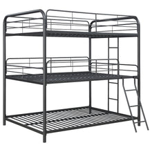 Load image into Gallery viewer, Garner Triple Full Bunk Bed with Ladder Gunmetal
