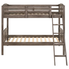 Load image into Gallery viewer, Flynn Wood Twin Over Twin Bunk Bed Weathered Brown
