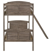Load image into Gallery viewer, Flynn Wood Twin Over Twin Bunk Bed Weathered Brown
