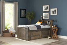 Load image into Gallery viewer, Wrangle Hill Wood Twin Storage Bookcase Bed Gunsmoke
