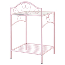 Load image into Gallery viewer, Massi 1-shelf Nightstand with Glass Top Powder Pink
