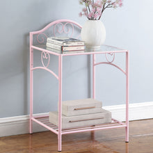 Load image into Gallery viewer, Massi 1-shelf Nightstand with Glass Top Powder Pink
