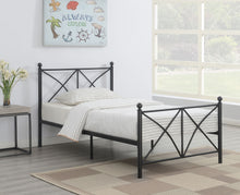 Load image into Gallery viewer, Hart Metal Twin Open Frame Bed Matte Black

