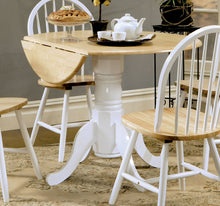 Load image into Gallery viewer, Allison Drop Leaf Round Dining Table Natural Brown and White
