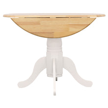 Load image into Gallery viewer, Allison Drop Leaf Round Dining Table Natural Brown and White
