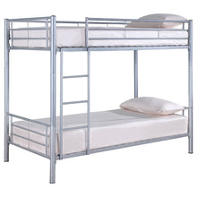 Load image into Gallery viewer, Hayward Twin Over Twin Bunk Bed Silver
