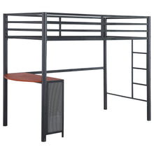 Load image into Gallery viewer, Fisher Twin Over Full Workstation Loft Bed Set Gunmetal
