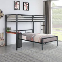 Load image into Gallery viewer, Fisher Twin Over Twin Workstation Loft Bed Set Gunmetal
