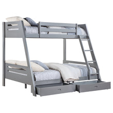Load image into Gallery viewer, Trisha 2-drawer Wood Twin Over Full Bunk Bed Grey
