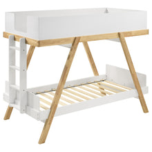 Load image into Gallery viewer, Frankie Wood Twin Over Twin Bunk Bed White and Natural

