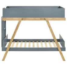 Load image into Gallery viewer, Frankie Wood Twin Over Twin Bunk Bed Blue and Natural
