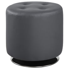 Load image into Gallery viewer, Bowman Round Upholstered Ottoman Grey
