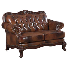 Load image into Gallery viewer, Victoria Tufted Back Loveseat Tri-tone and Brown
