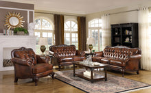 Load image into Gallery viewer, Victoria Tufted Back Loveseat Tri-tone and Brown
