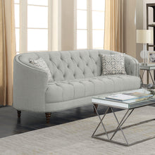 Load image into Gallery viewer, Avonlea Sloped Arm Upholstered Sofa Trim Grey
