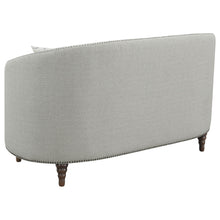 Load image into Gallery viewer, Avonlea Sloped Arm Upholstered Loveseat Trim Grey
