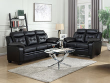 Load image into Gallery viewer, Finley Upholstered Pillow Top Arm Living Room Set Black
