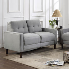 Load image into Gallery viewer, Bowen Upholstered Track Arms Tufted Loveseat Grey
