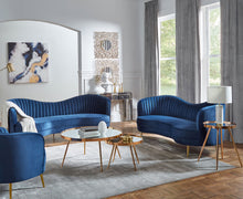 Load image into Gallery viewer, Sophia Camel Back Living Room Set Blue
