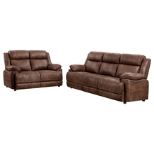Load image into Gallery viewer, Ellington 2-piece Upholstered Padded Arm Sofa Set Dark Brown
