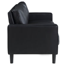 Load image into Gallery viewer, Ruth Upholstered Track Arm Faux Leather Sofa Black
