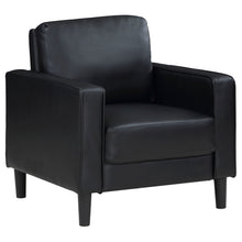 Load image into Gallery viewer, Ruth 3-piece Upholstered Track Arm Faux Leather Sofa Set Black
