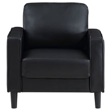 Load image into Gallery viewer, Ruth Upholstered Track Arm Faux Leather Accent Chair Black
