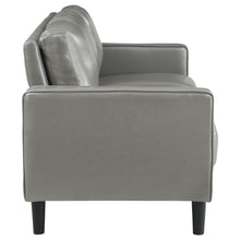 Load image into Gallery viewer, Ruth Upholstered Track Arm Faux Leather Sofa Grey
