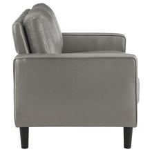 Load image into Gallery viewer, Ruth 2-piece Upholstered Track Arm Faux Leather Sofa Set Grey
