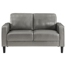 Load image into Gallery viewer, Ruth 2-piece Upholstered Track Arm Faux Leather Sofa Set Grey

