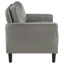 Load image into Gallery viewer, Ruth 3-piece Upholstered Track Arm Faux Leather Sofa Set Grey
