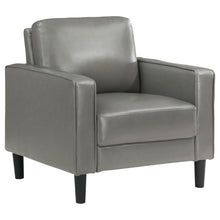 Load image into Gallery viewer, Ruth 3-piece Upholstered Track Arm Faux Leather Sofa Set Grey
